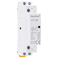 Heschen Contactor de CA del hogar CT1-25 2 polos dos normalmente abiertos 220V-230V Voltaje de la bobina 35 mm Montaje…